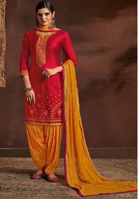Fuchsia Color Designer Salwar Patiala Set (She Salwar 522)