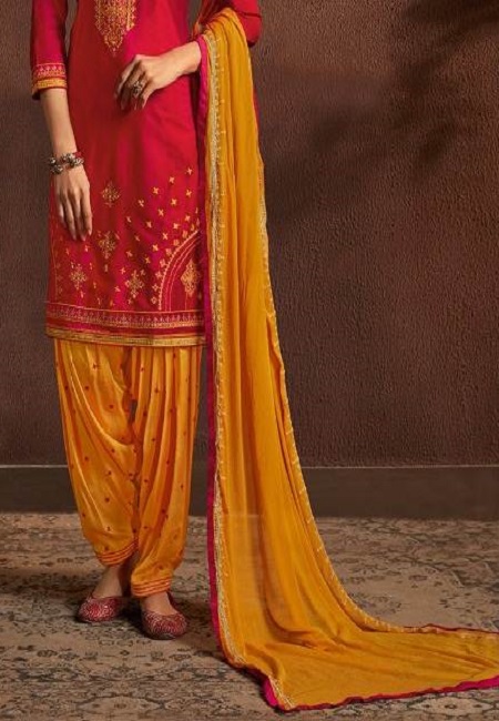 Fuchsia Color Designer Salwar Patiala Set (She Salwar 522)